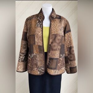 VTG Kaktus Embroidered Tapestry Open Jacket 1X